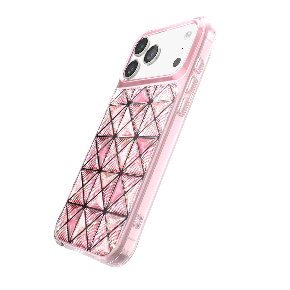 Apple iPhone 18 Pro Kılıf 3D Buz Blok Desenli Zore Paris Kairo TPU Kapak Pembe