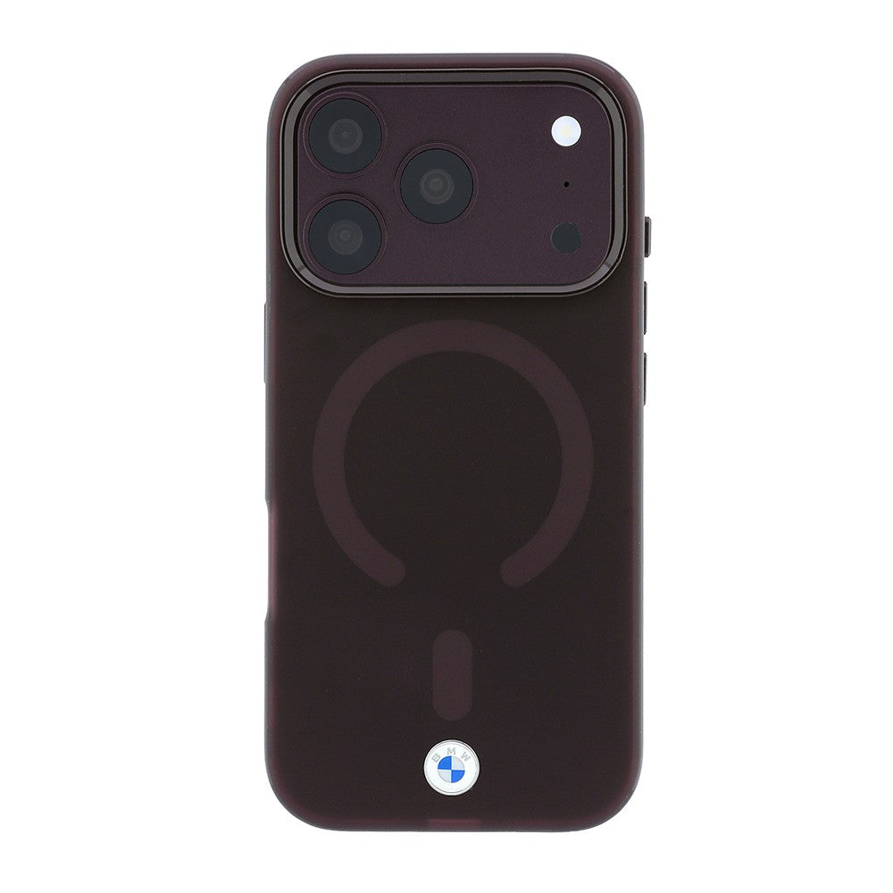Apple iPhone 18 Pro Kılıf BMW Orjinal Lisanslı M-safe Şarj Özellikli Metal Logolu Buzlu IML Baskılı Kapak Bordo