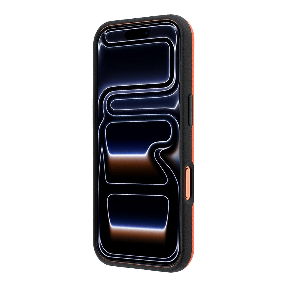 Apple iPhone 18 Pro Kılıf BMW Orjinal Lisanslı M-safe Şarj Özellikli Metal Logolu Karbon Fiber Kevlar Kapak Turuncu