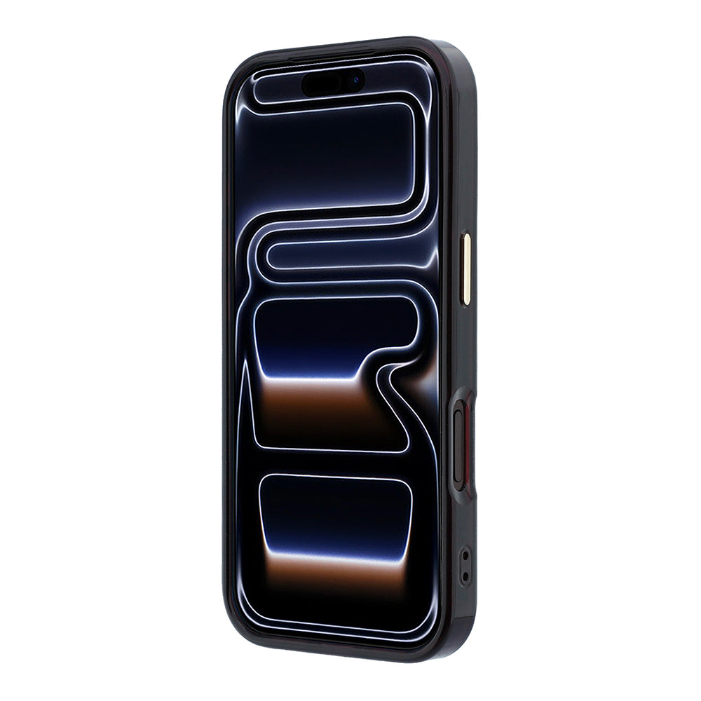 Apple iPhone 18 Pro Kılıf Guess Orjinal Lisanslı M-safe Şarj Özellikli 360 Derece Dönebilen Standlı Metal Yazı Logolu Silikon Kapak Bordo