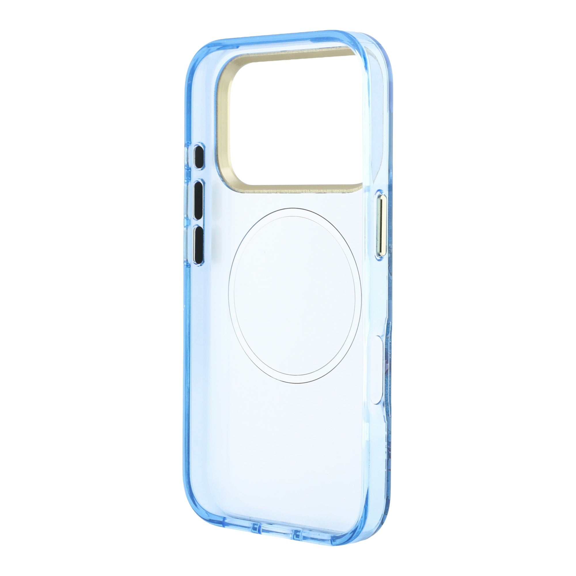 Apple iPhone 18 Pro Kılıf Guess Orjinal Lisanslı M-safe Şarj Özellikli Gül Desenli Simli Yazı Logolu Kapak Açık Mavi