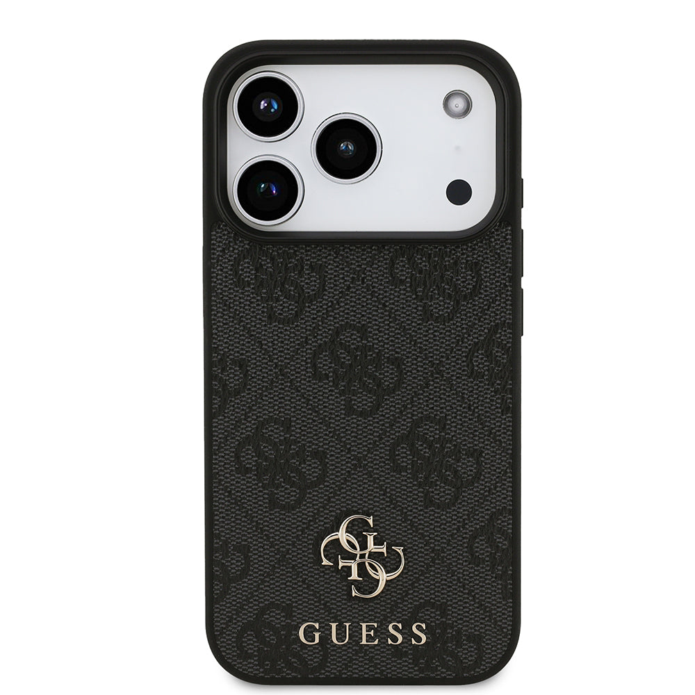 Apple iPhone 18 Pro Kılıf Guess Orjinal Lisanslı M-safe Şarj Özellikli Small 4G Classic Kapak Siyah