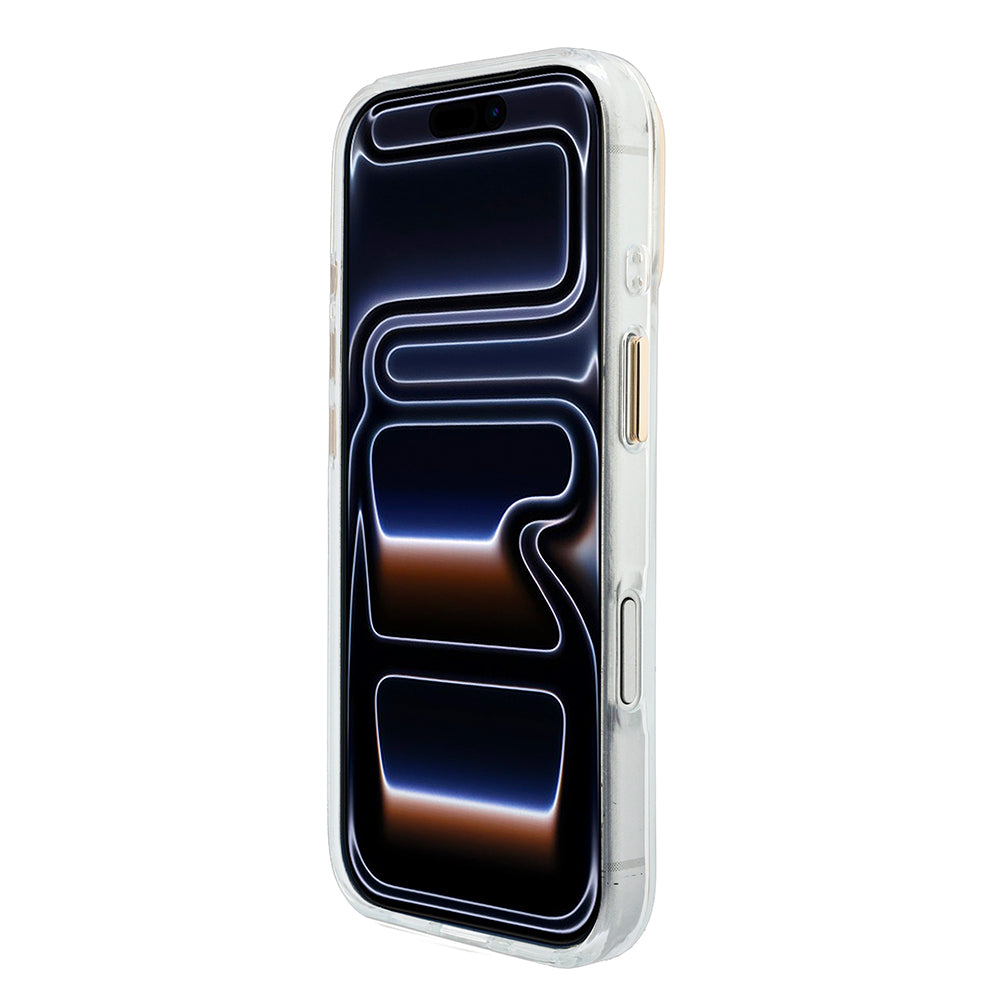 Apple iPhone 18 Pro Kılıf Guess Orjinal Lisanslı Yazı ve 4G Büyük Metal Logolu Silikon Kapak Beyaz