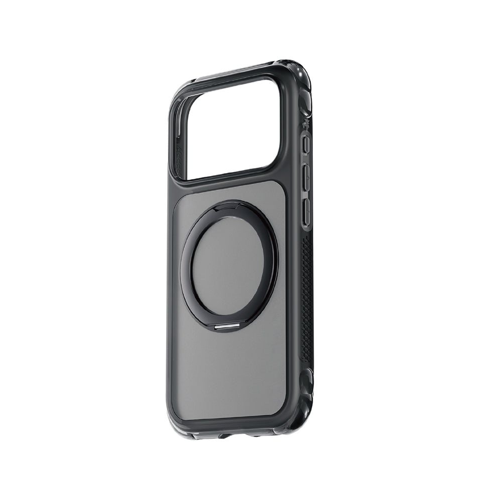 Apple iPhone 18 Pro Kılıf Lenyes Air Bumper Serisi M-safe Şarj Özellikli Airbag Tasarımlı Standlı Kapak Siyah