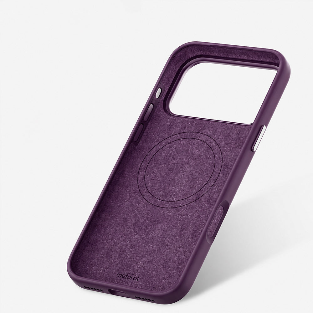 Apple iPhone 18 Pro Kılıf M-safe Şarj Özellikli 3D Baskılı Tasarım Mutural The Cat Serisi Kapak Mor