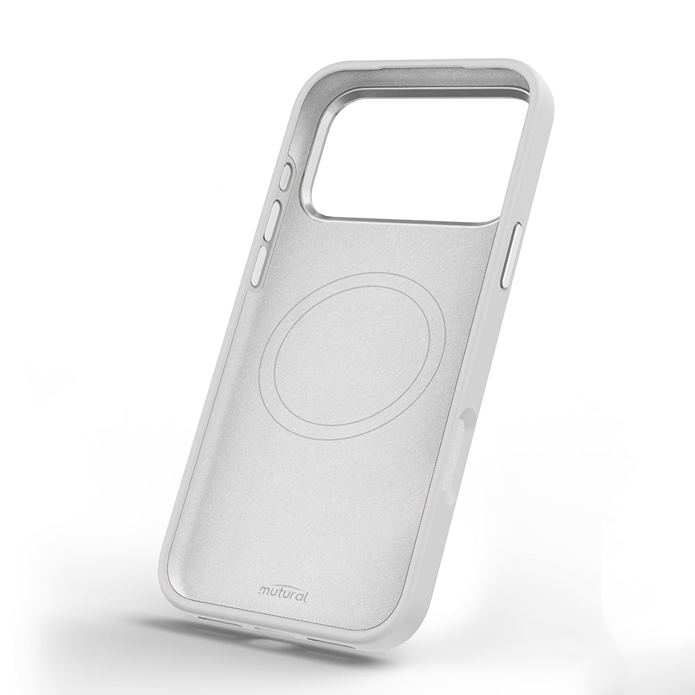 Apple iPhone 18 Pro Kılıf M-safe Şarj Özellikli 3D Baskılı Tasarım Mutural The Dog Serisi Kapak Beyaz