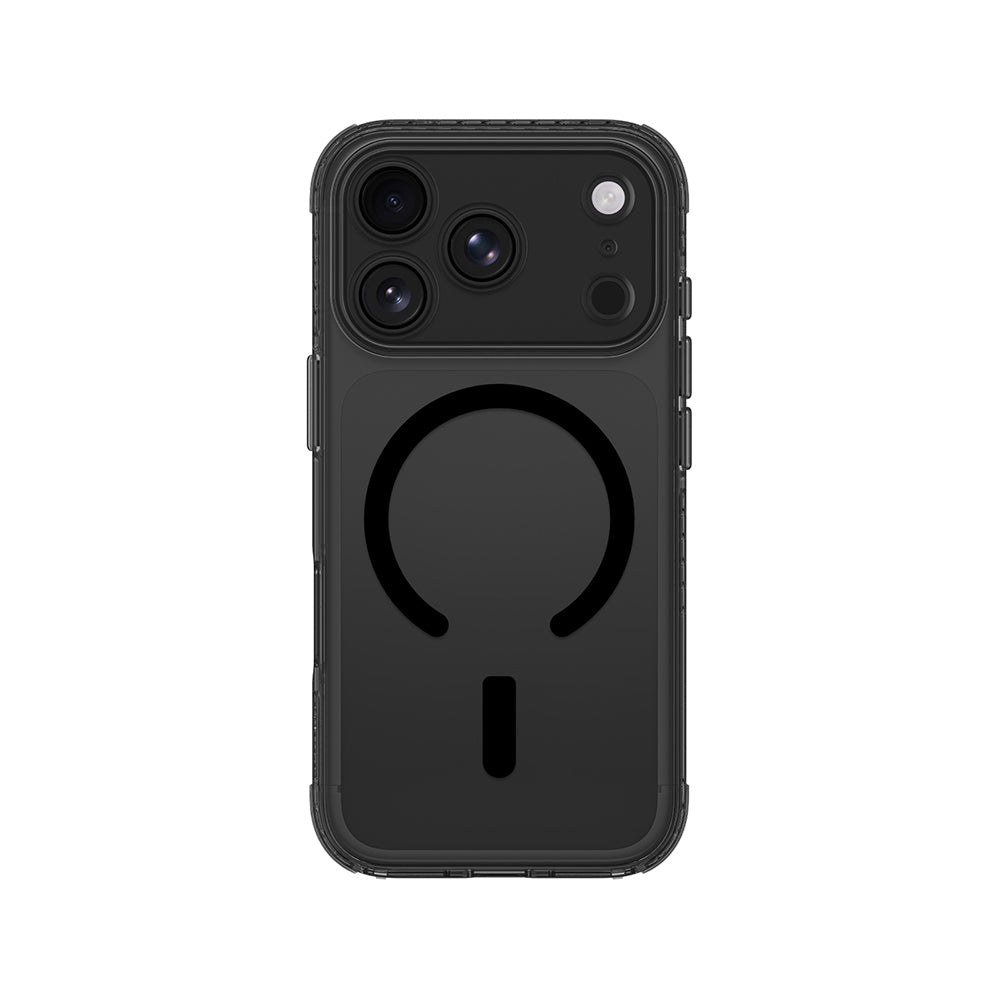 Apple iPhone 18 Pro Kılıf M-Safe Şarj Özellikli Airbag Tasarımlı AmazingThing Titan Pro Lens Serisi Kapak Siyah