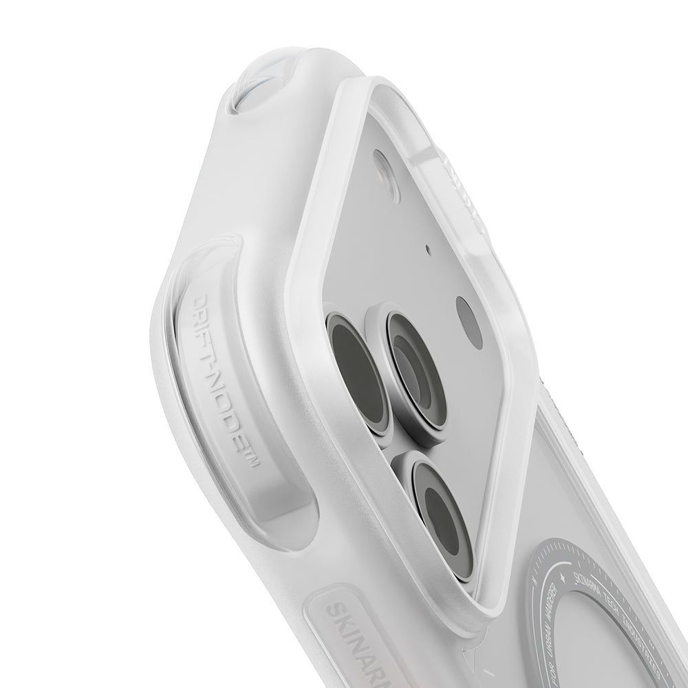 Apple iPhone 18 Pro Kılıf M-Safe Şarj Özellikli Airbag Tasarımlı Skinarma Avion Kapak Beyaz