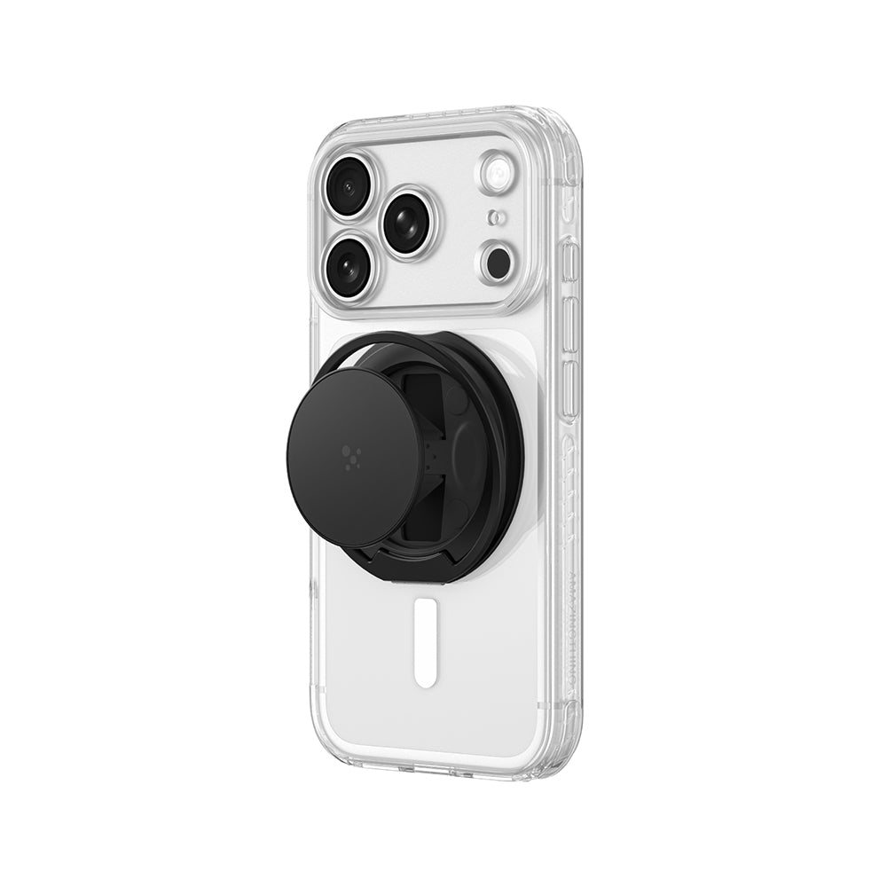 Apple iPhone 18 Pro Kılıf M-safe Şarj Özellikli Amazingthing Titan Pro Serisi Pop Ring Standlı Set Siyah
