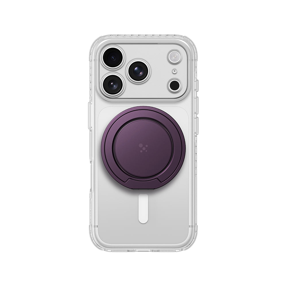 Apple iPhone 18 Pro Kılıf M-safe Şarj Özellikli Amazingthing Titan Pro Serisi Pop Ring Standlı Set Mor