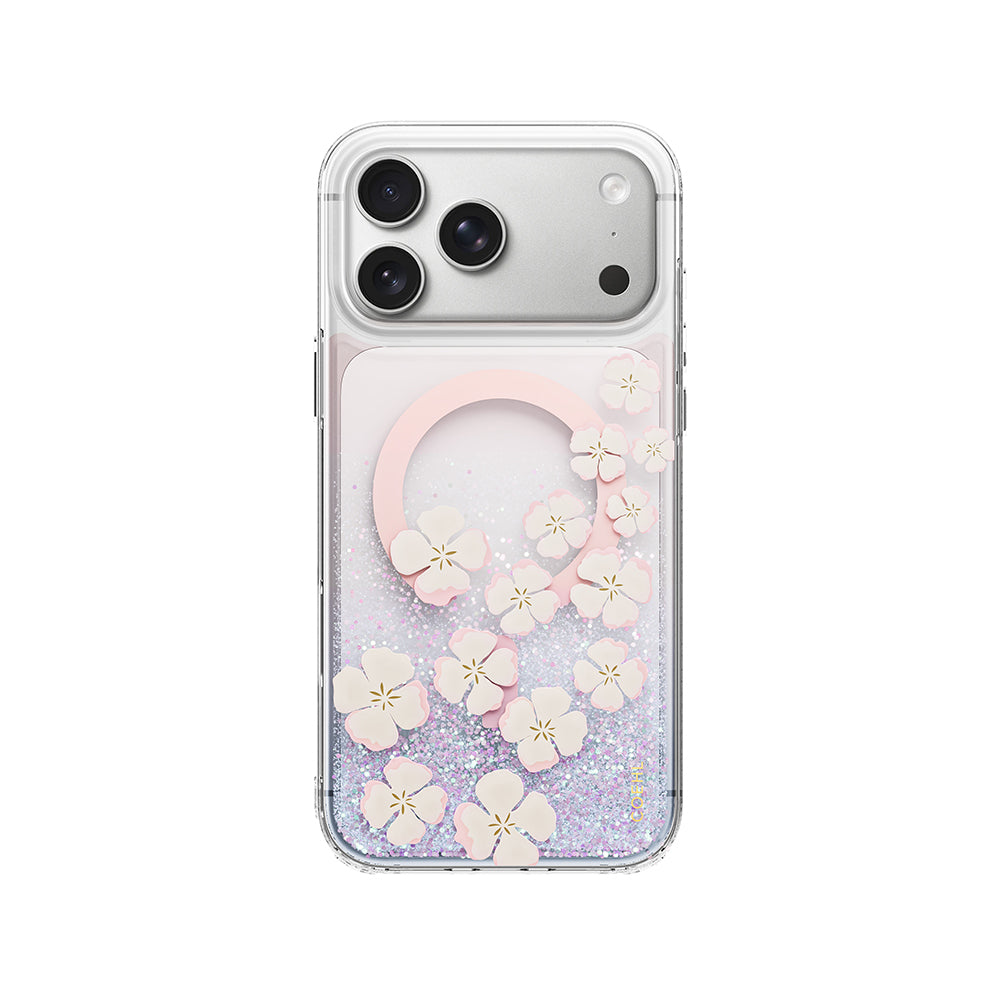 Apple iPhone 18 Pro Kılıf M-safe Şarj Özellikli Coehl Waterfall Isla Kapak Şeffaf-Mor