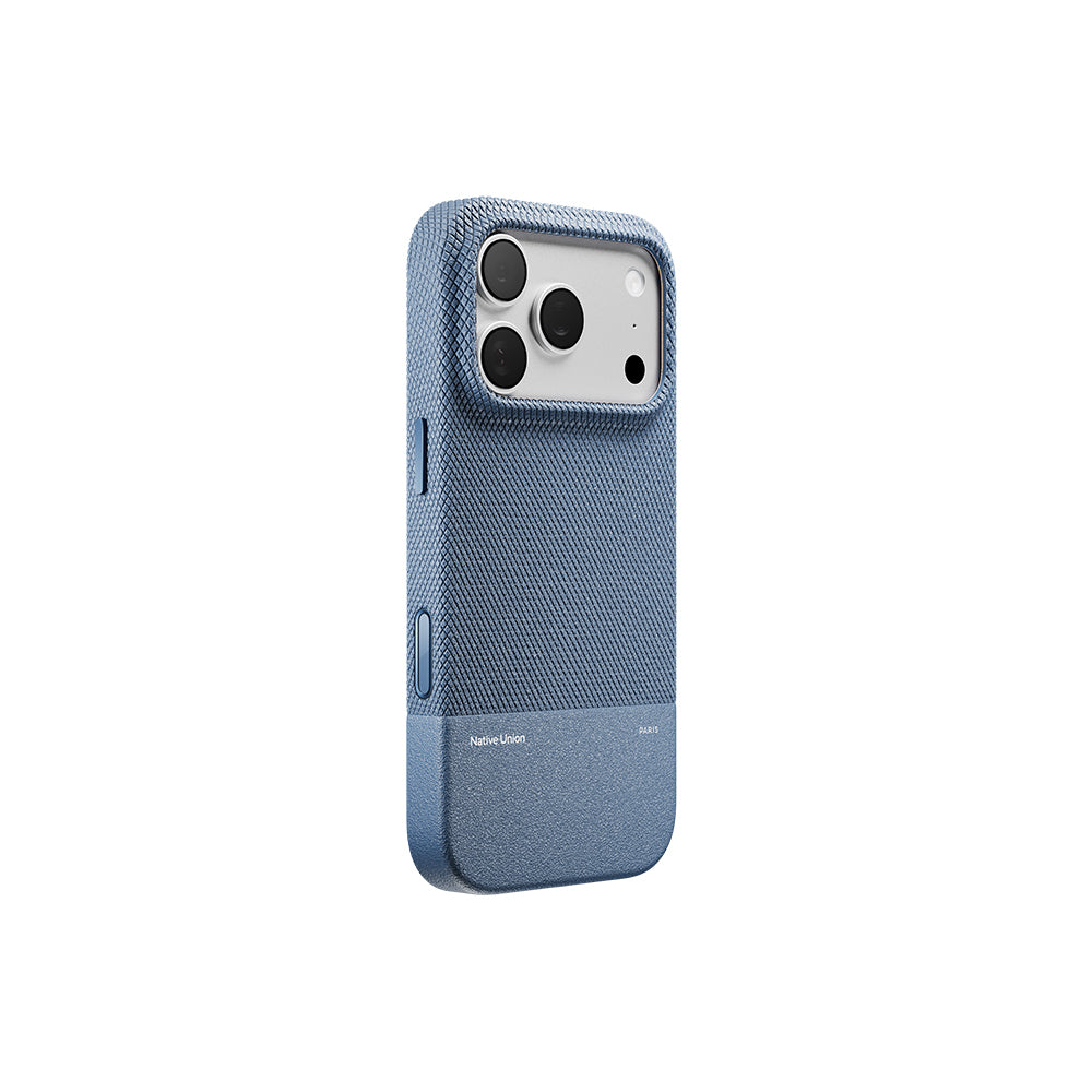 Apple iPhone 18 Pro Kılıf M-safe Şarj Özellikli Deri Dokulu Native Union RE Classic Serisi Kapak Lacivert