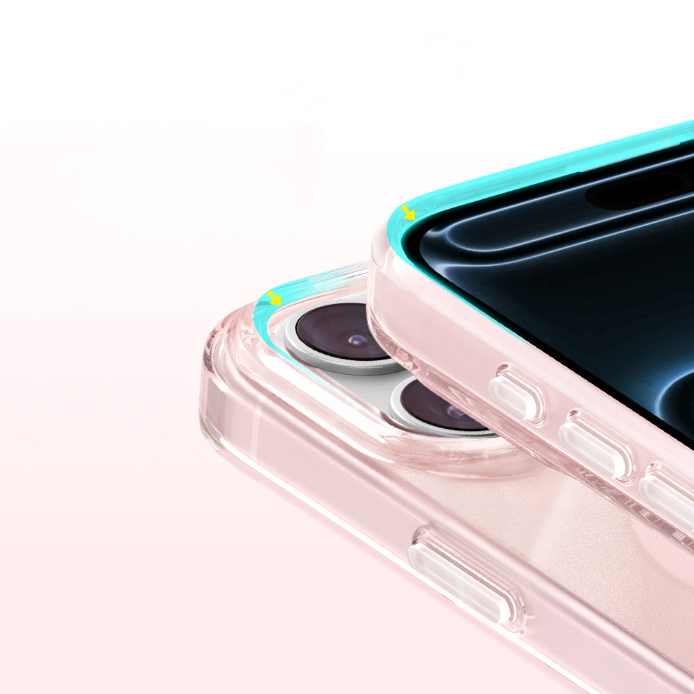 Apple iPhone 18 Pro Kılıf M-Safe Şarj Özellikli Orjinal Swarovski Taşlı Zore Paris Rovix Sert PC Kapak Pembe