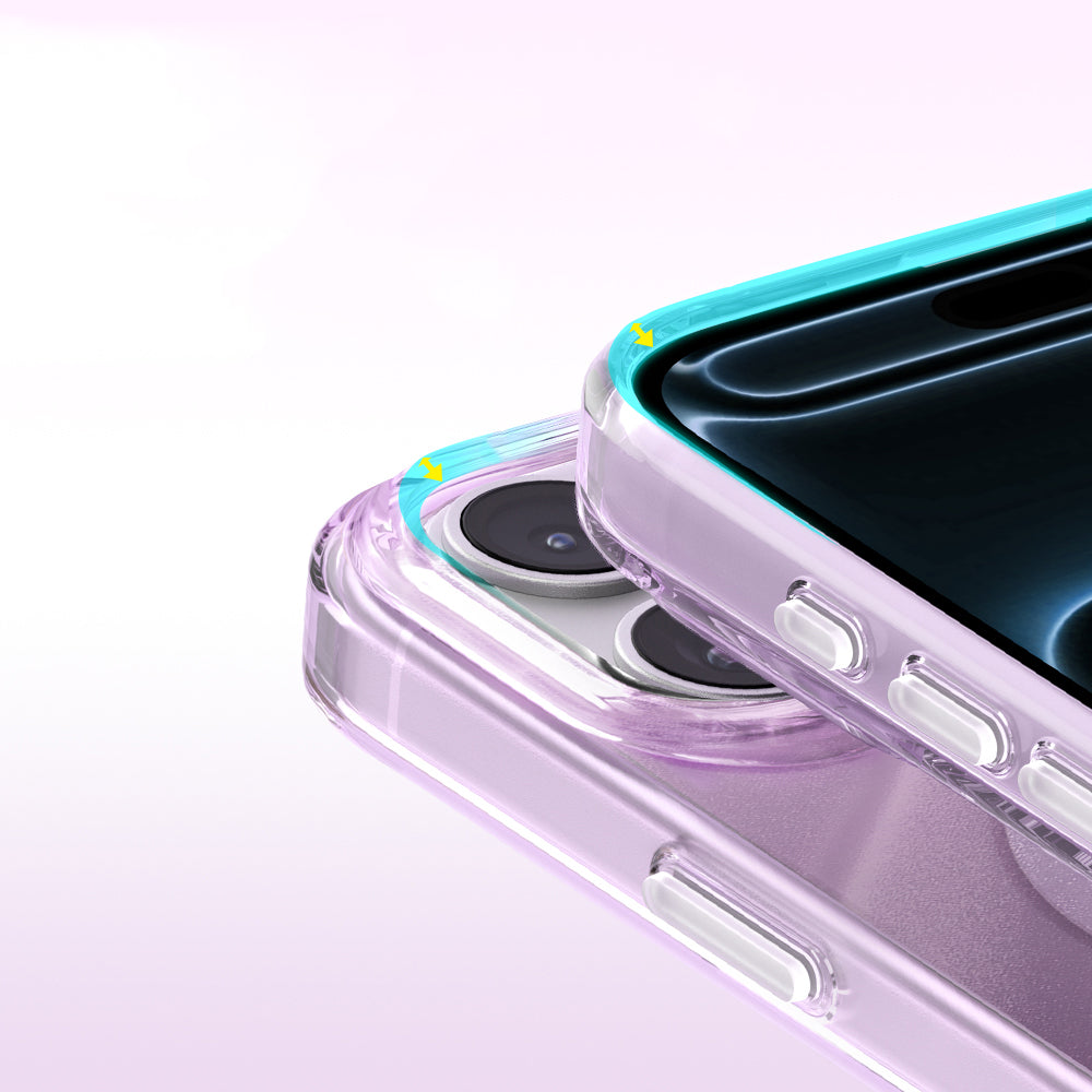 Apple iPhone 18 Pro Kılıf M-Safe Şarj Özellikli Orjinal Swarovski Taşlı Zore Paris Rovix Sert PC Kapak Mor