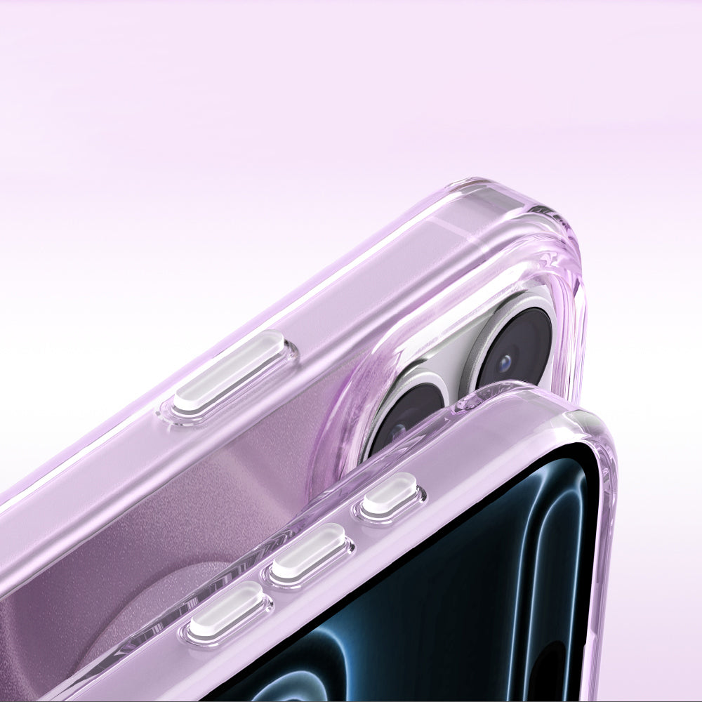 Apple iPhone 18 Pro Kılıf M-Safe Şarj Özellikli Orjinal Swarovski Taşlı Zore Paris Rovix Sert PC Kapak Mor