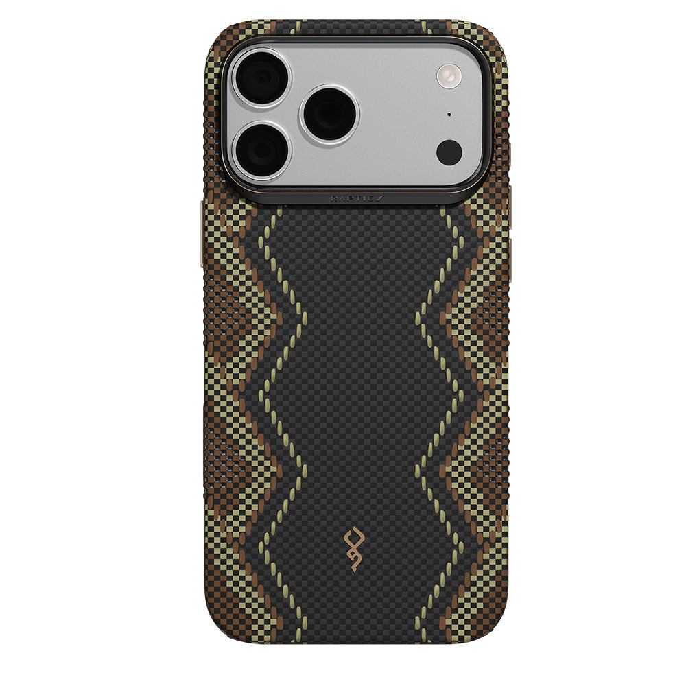 Apple iPhone 18 Pro Kılıf M-safe Şarj Özellikli Raptic Aramid Dual Ultra Scepter Serisi Karbon Kapak Siyah