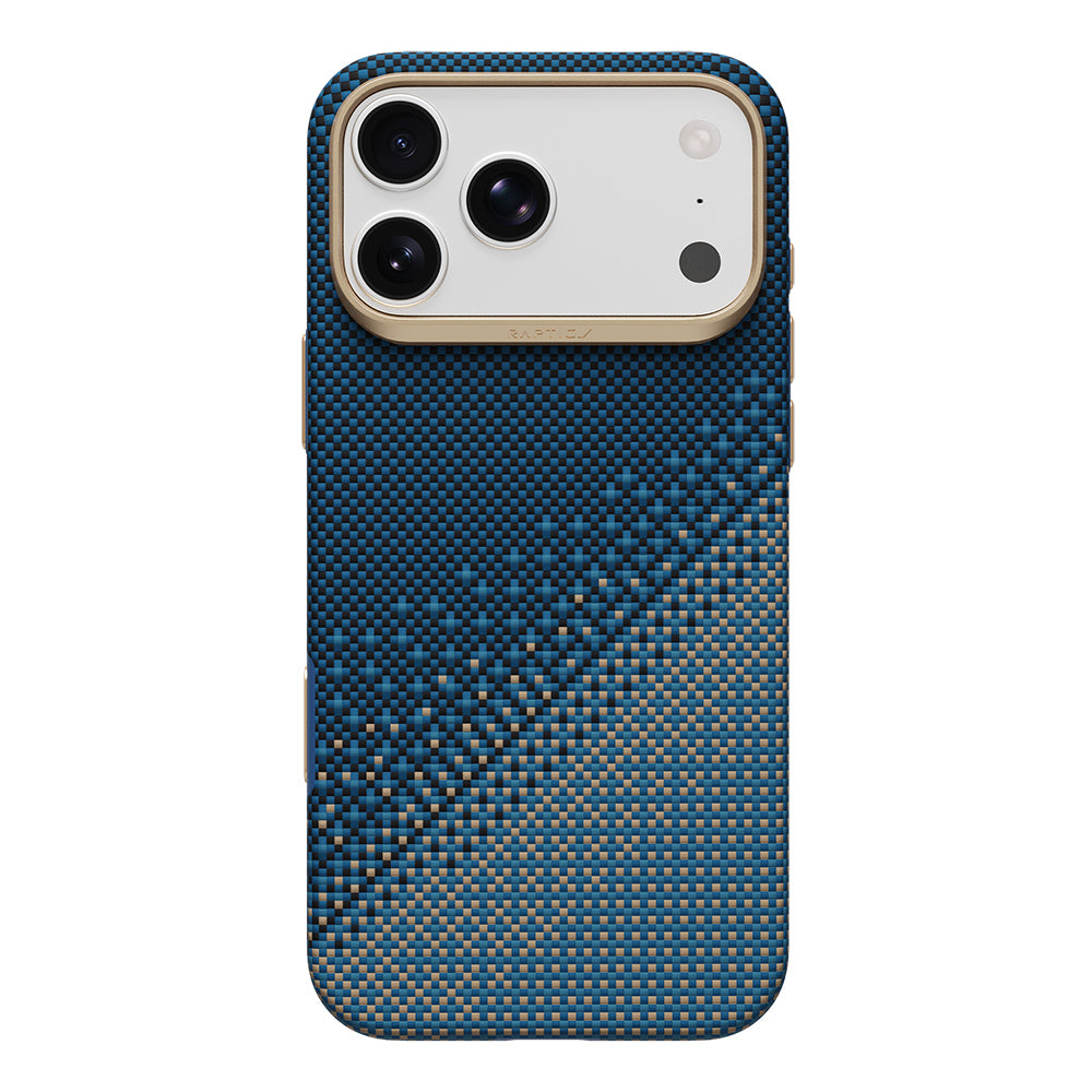 Apple iPhone 18 Pro Kılıf M-safe Şarj Özellikli Raptic Aramid Dual Ultra Serenity Serisi Karbon Kapak Lacivert