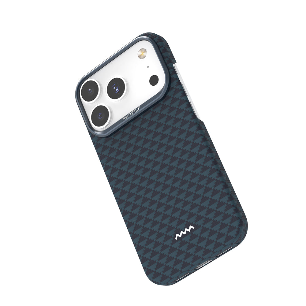 Apple iPhone 18 Pro Kılıf M-safe Şarj Özellikli Raptic Aramid Skin Origin Serisi Karbon Kapak Kahverengi