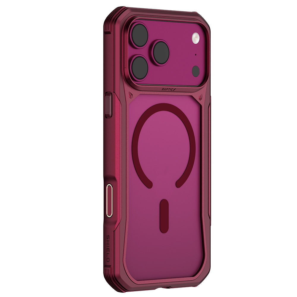 Apple iPhone 18 Pro Kılıf M-Safe Şarj Özellikli Raptic Shield Evo Serisi Airbagli Kapak Bordo