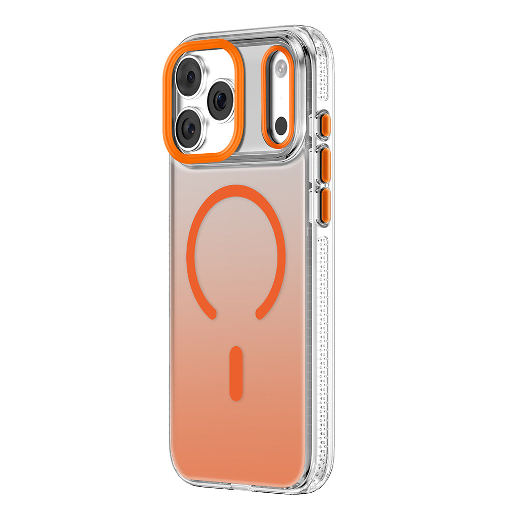 Apple iPhone 18 Pro Kılıf M-safe Şarj Özellikli Sararmaya Karşı Dayanıklı Mutural Icesense Serisi Kapak Turuncu