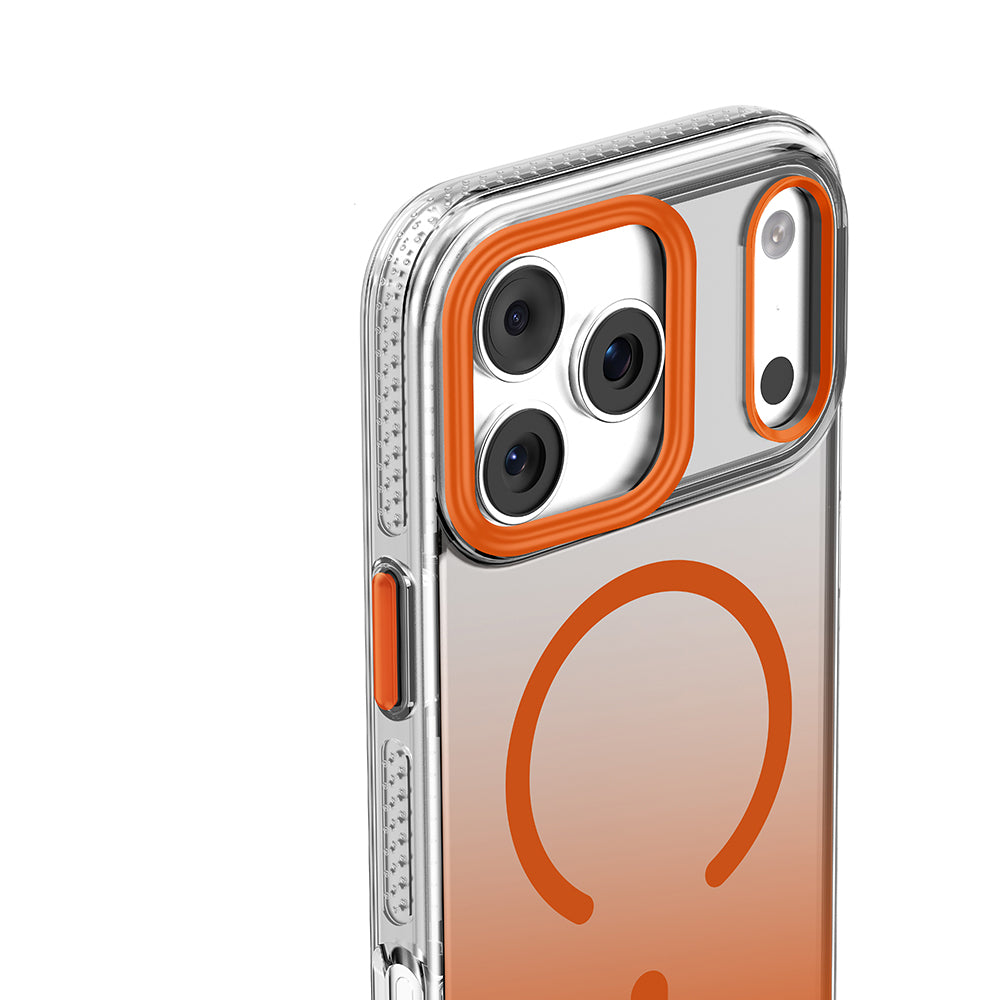 Apple iPhone 18 Pro Kılıf M-safe Şarj Özellikli Sararmaya Karşı Dayanıklı Mutural Icesense Serisi Kapak Turuncu