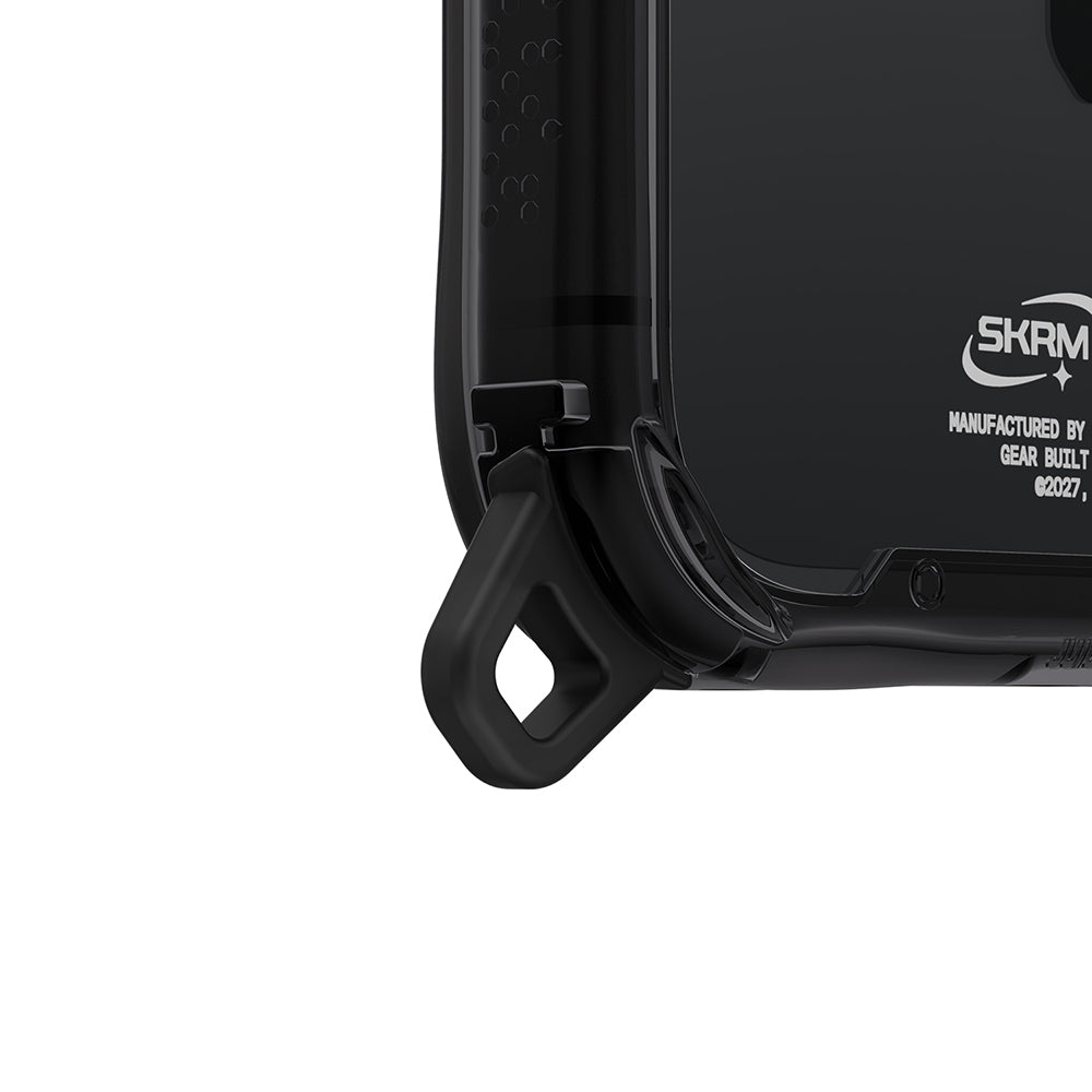 Apple iPhone 18 Pro Kılıf M-safe Şarj Özellikli Şeffaf Airbag Tasarımlı Skinarma Saido Mag-Charge Kapak Füme