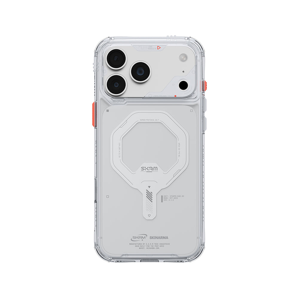 Apple iPhone 18 Pro Kılıf M-safe Şarj Özellikli Şeffaf Airbag Tasarımlı Skinarma Saido Mag-Charge Kapak Şeffaf