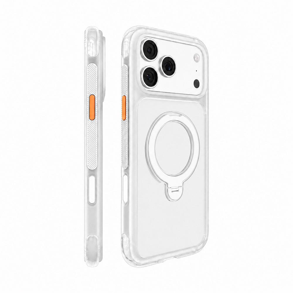 Apple iPhone 18 Pro Kılıf M-safe Şarj Özellikli Standlı Airbag Tasarımlı Mutural Air Shield Serisi Kapak Beyaz