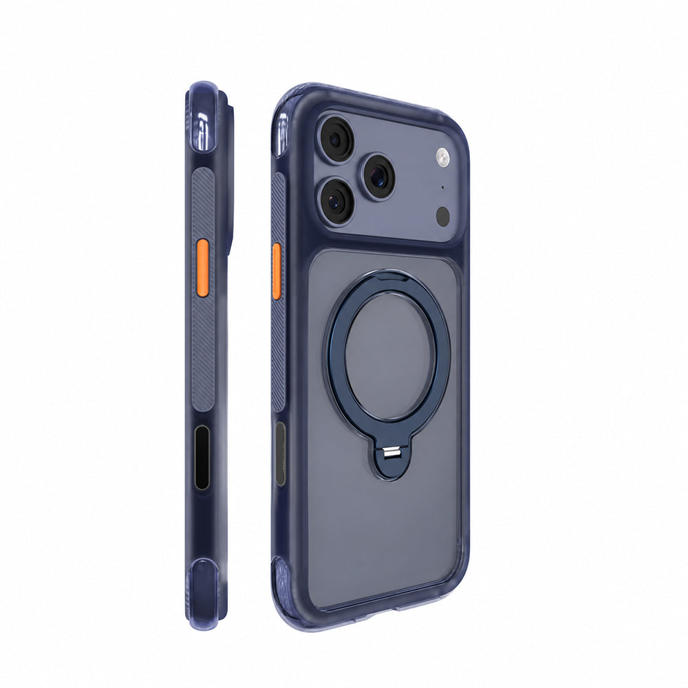 Apple iPhone 18 Pro Kılıf M-safe Şarj Özellikli Standlı Airbag Tasarımlı Mutural Air Shield Serisi Kapak Lacivert