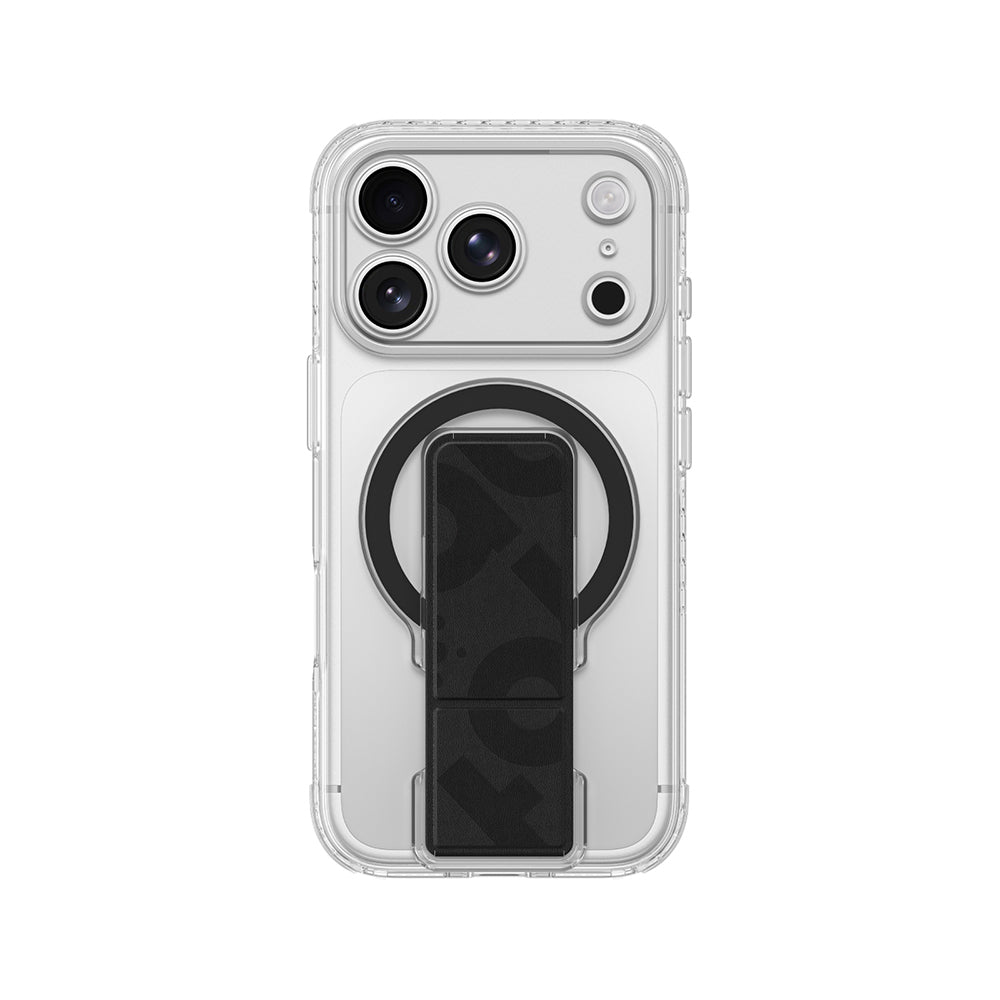 Apple iPhone 18 Pro Kılıf M-safe Şarj Özellikli Standlı Amazingthing Titan Pro Grip Stand Serisi Kapak Siyah