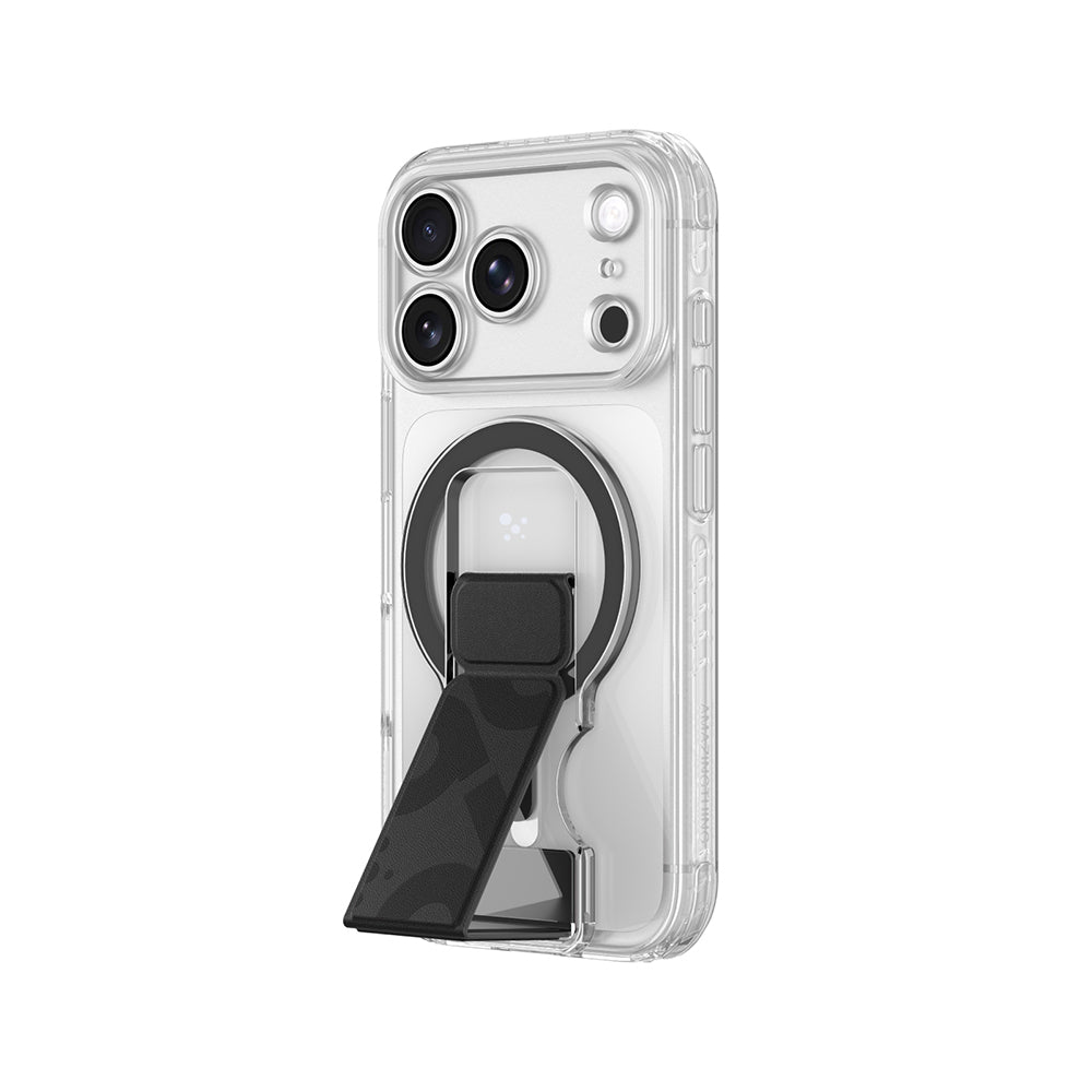 Apple iPhone 18 Pro Kılıf M-safe Şarj Özellikli Standlı Amazingthing Titan Pro Grip Stand Serisi Kapak Siyah