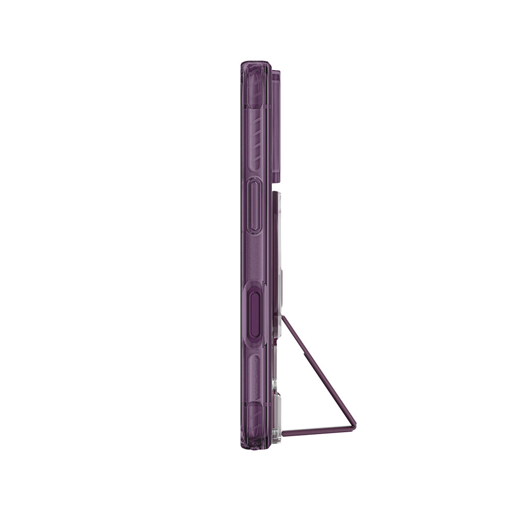 Apple iPhone 18 Pro Kılıf M-safe Şarj Özellikli Standlı Amazingthing Titan Pro Grip Stand Serisi Kapak Mor