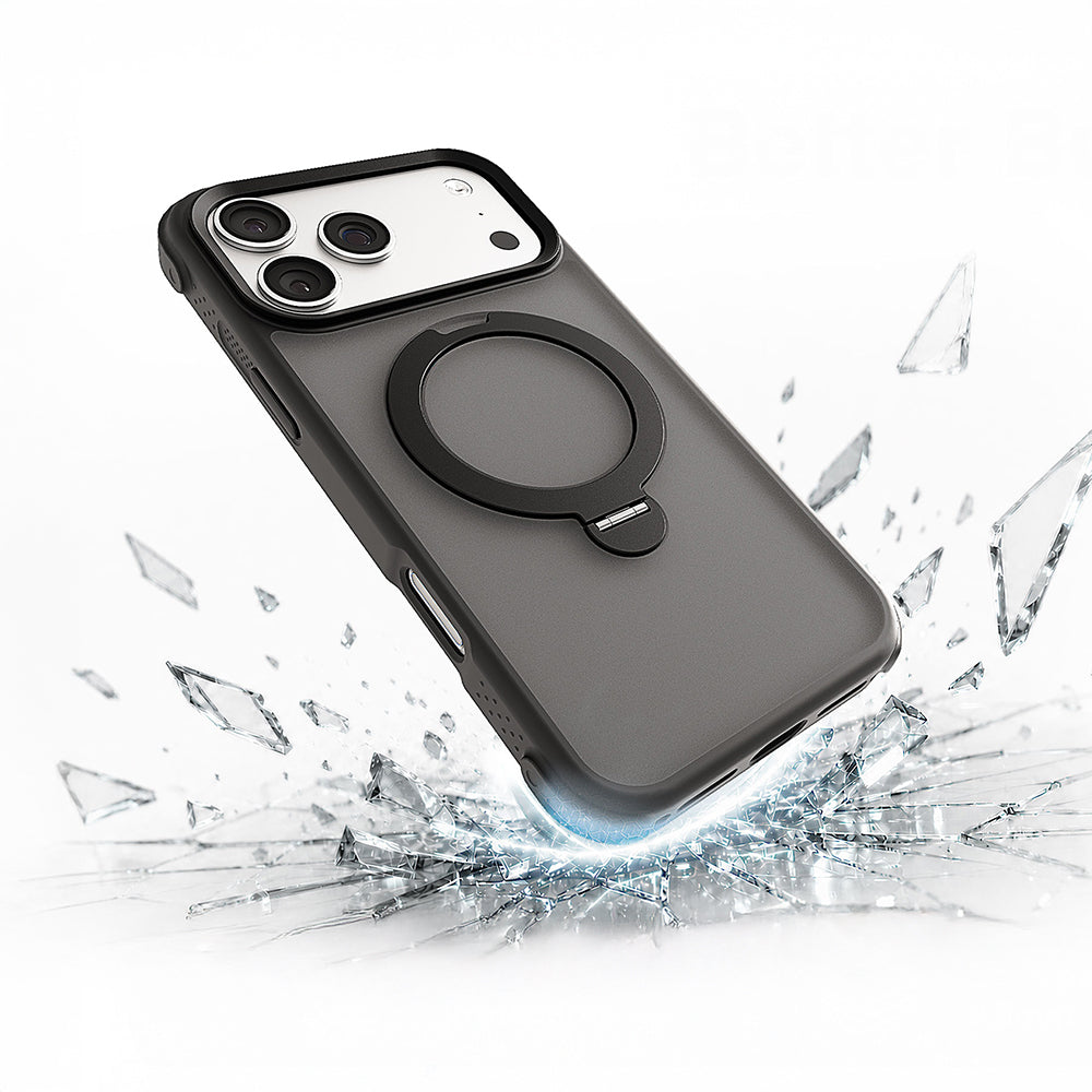 Apple iPhone 18 Pro Kılıf M-safe Şarj Özellikli Standlı Lenyes Eclat Kapak Bordo