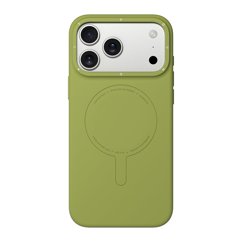 Apple iPhone 18 Pro Kılıf M-Safe Şarj Özellikli Youngkit Morandi Serisi Kapak Yeşil