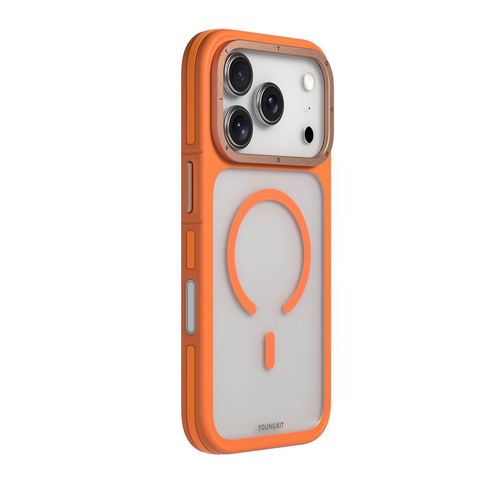 Apple iPhone 18 Pro Kılıf M-safe Şarj Özellikli Youngkit Rock Sand Serisi Kapak Siyah