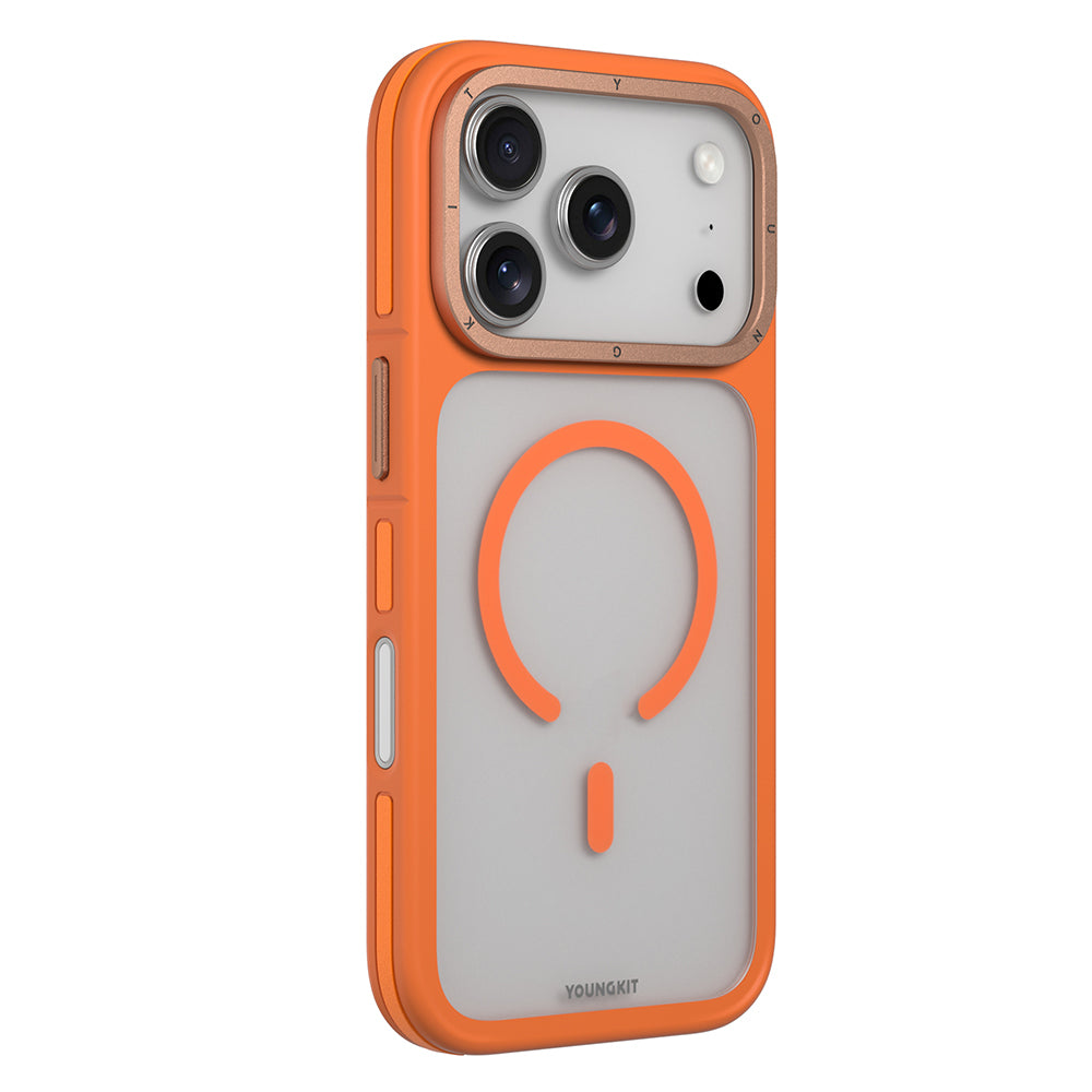 Apple iPhone 18 Pro Kılıf M-safe Şarj Özellikli Youngkit Rock Sand Serisi Kapak Siyah