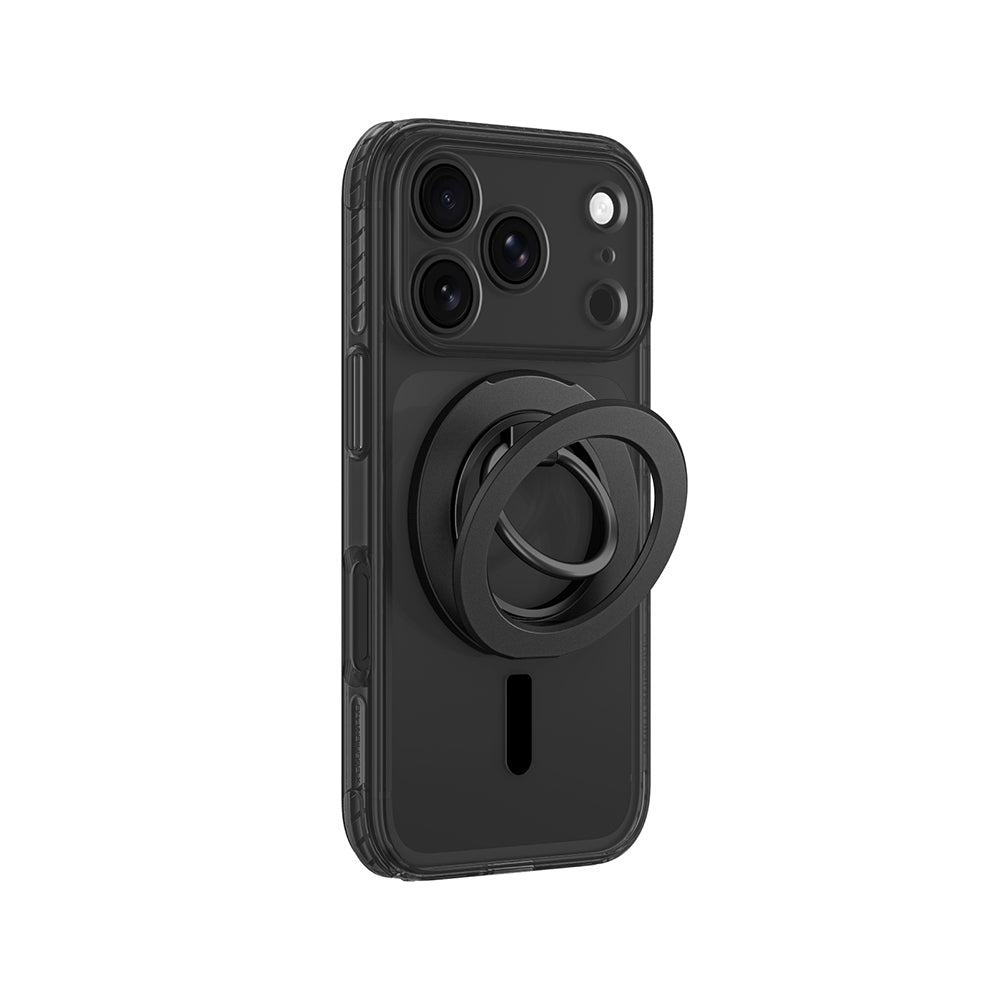 Apple iPhone 18 Pro Kılıf M-safe Şarj Özellikli Yüzük Standlı Amazingthing Titan Pro Grip Ring Serisi Kapak Siyah