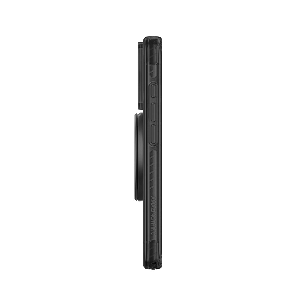 Apple iPhone 18 Pro Kılıf M-safe Şarj Özellikli Yüzük Standlı Amazingthing Titan Pro Grip Ring Serisi Kapak Siyah