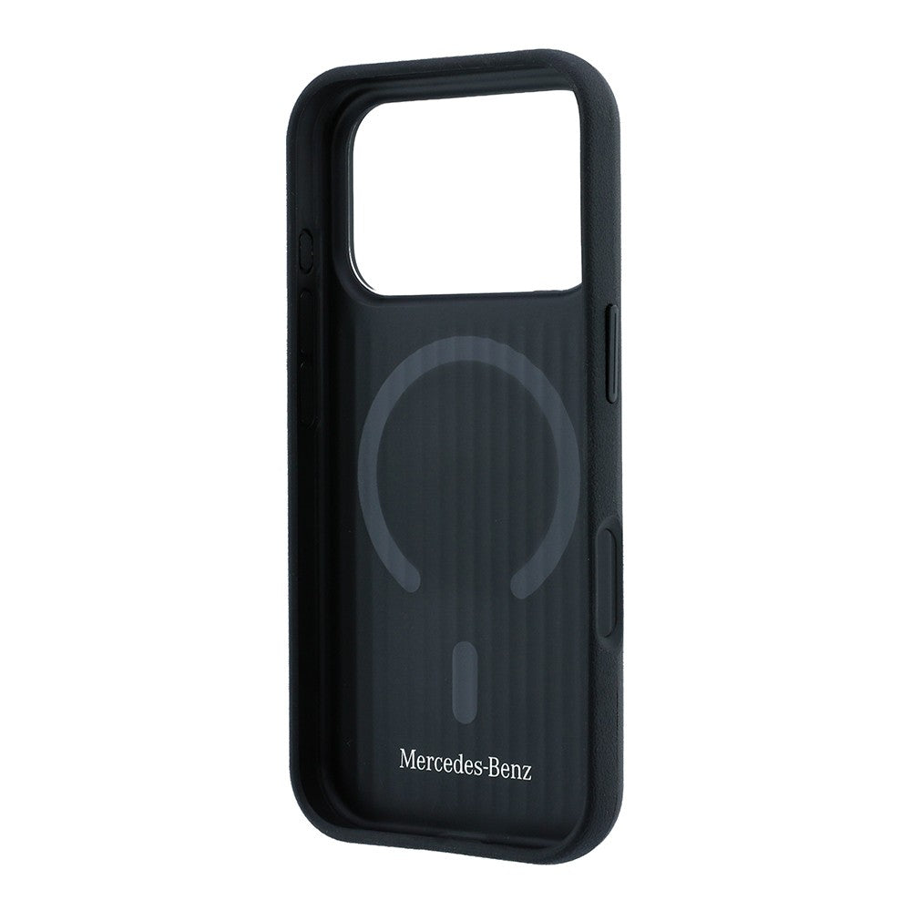Apple iPhone 18 Pro Kılıf Mercedes Benz Orjinal Lisanslı M-safe Şarj Özellikli 360 Derece Dönebilen Standlı Metal Logolu PU Kapak Siyah