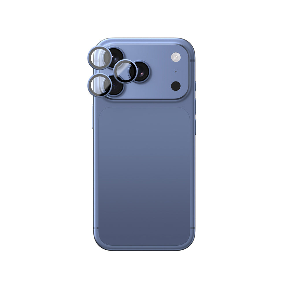 Apple iPhone 18 Pro Max Amazingthing Radix Vision Parlama Önleyici Kamera Lens Koruyucu + Kolay Uygulama Aparatlı Mavi