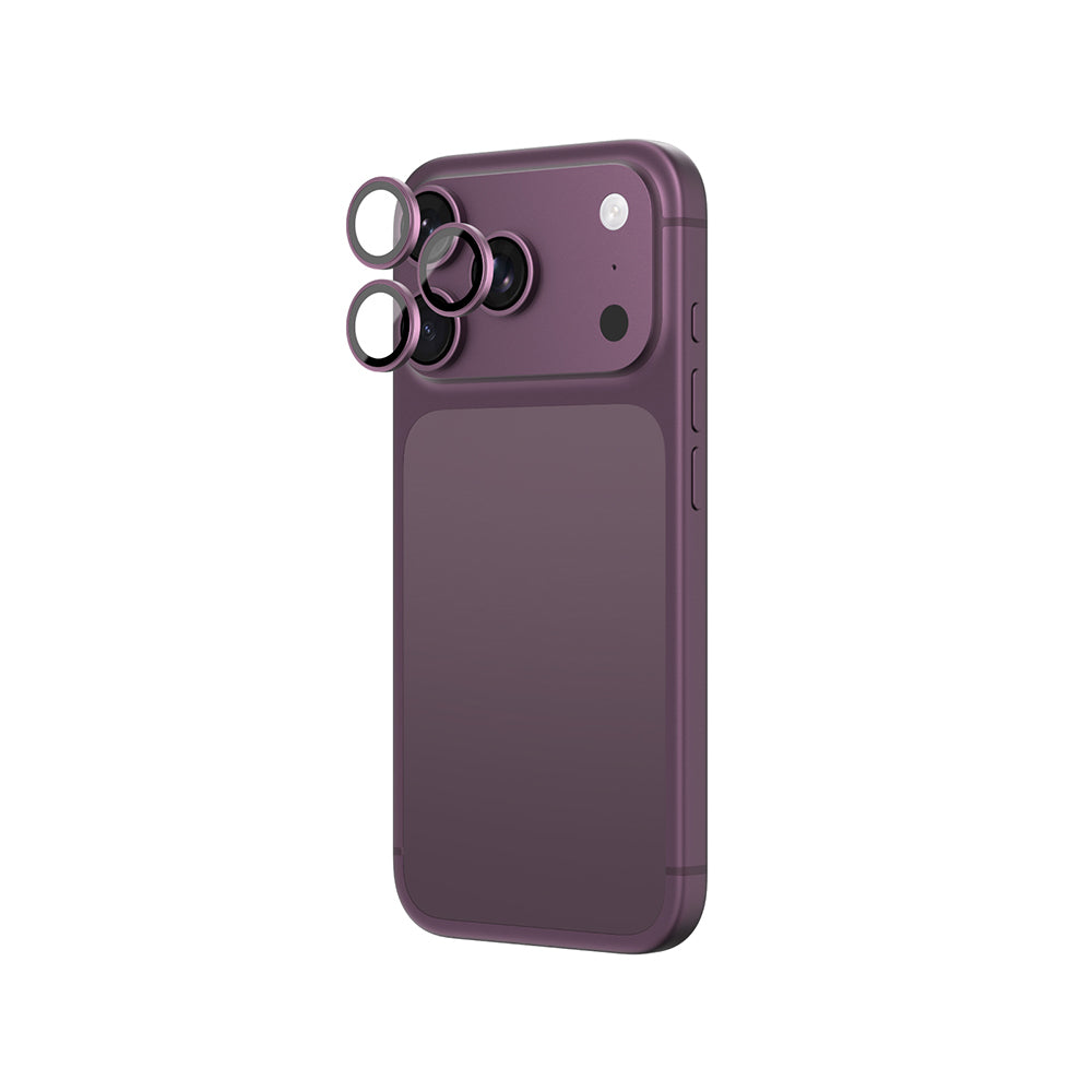 Apple iPhone 18 Pro Max Amazingthing Radix Vision Parlama Önleyici Kamera Lens Koruyucu + Kolay Uygulama Aparatlı Mor