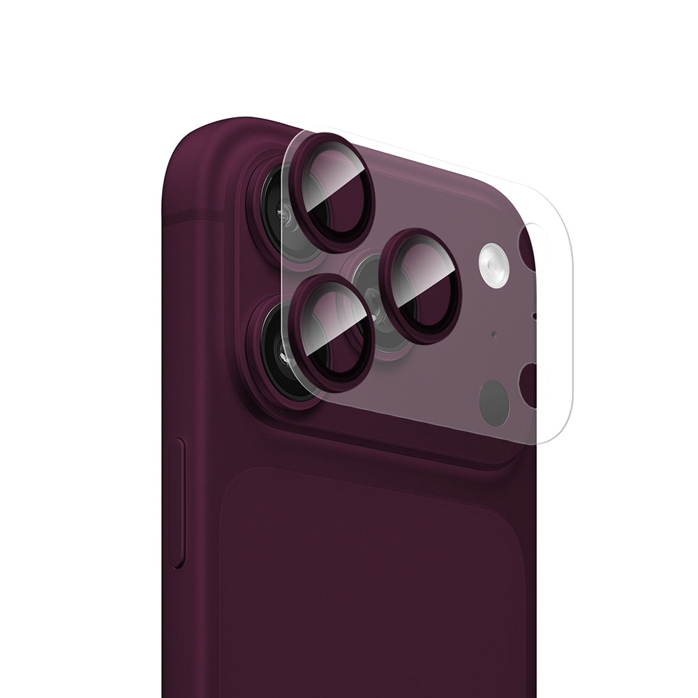Apple iPhone 18 Pro Max CaseWorld Alloy Sapphire Safir One-Piece Anti Reflective Safir Kamera Lens Koruyucu Bordo