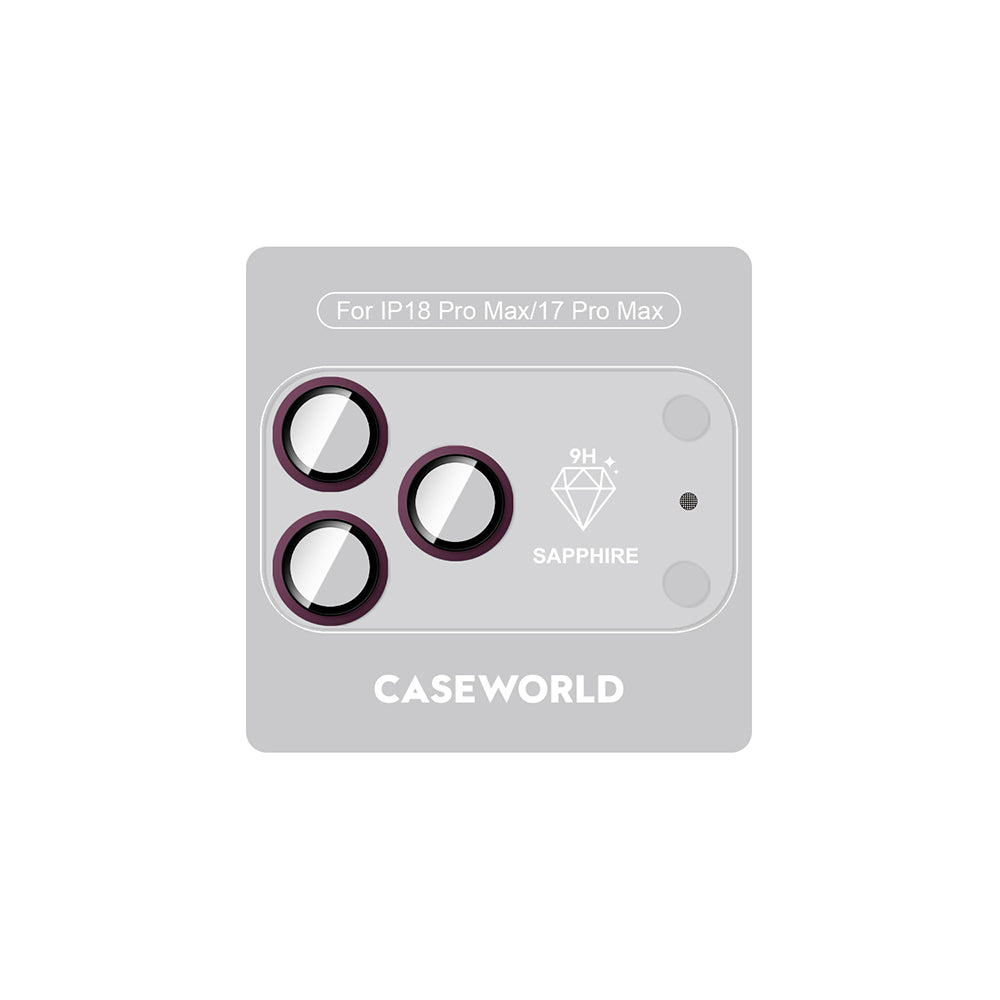 Apple iPhone 18 Pro Max CaseWorld Alloy Sapphire Safir One-Piece Anti Reflective Safir Kamera Lens Koruyucu Bordo