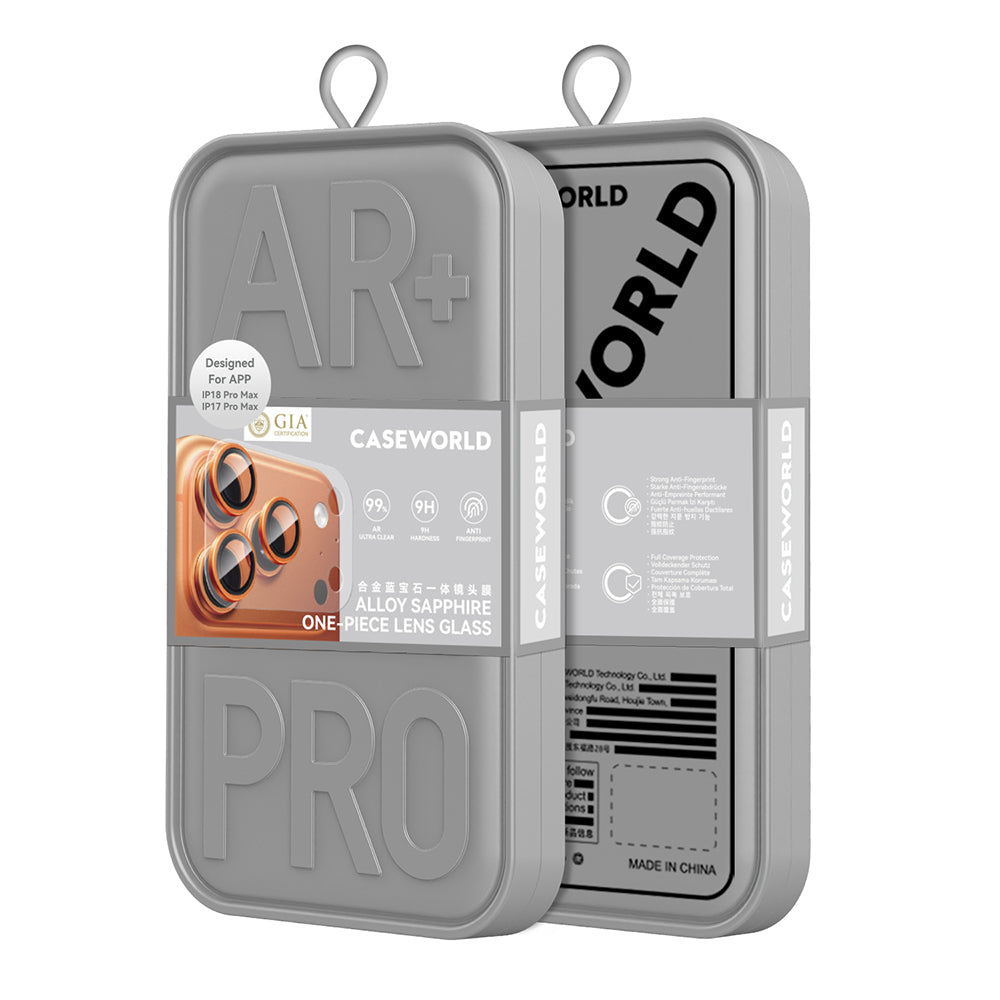 Apple iPhone 18 Pro Max CaseWorld Alloy Sapphire Safir One-Piece Anti Reflective Safir Kamera Lens Koruyucu Gümüş
