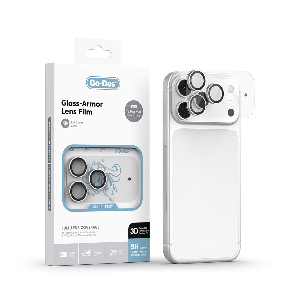 Apple iPhone 18 Pro Max Go Des FC011 Glass Armor Serisi Kamera Lens Koruyucu Gümüş