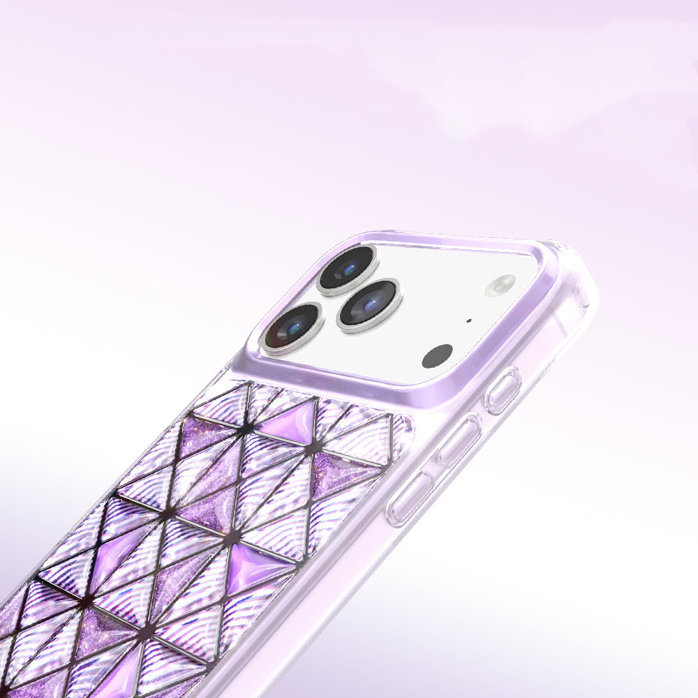 Apple iPhone 18 Pro Max Kılıf 3D Buz Blok Desenli Zore Paris Kairo TPU Kapak Mor