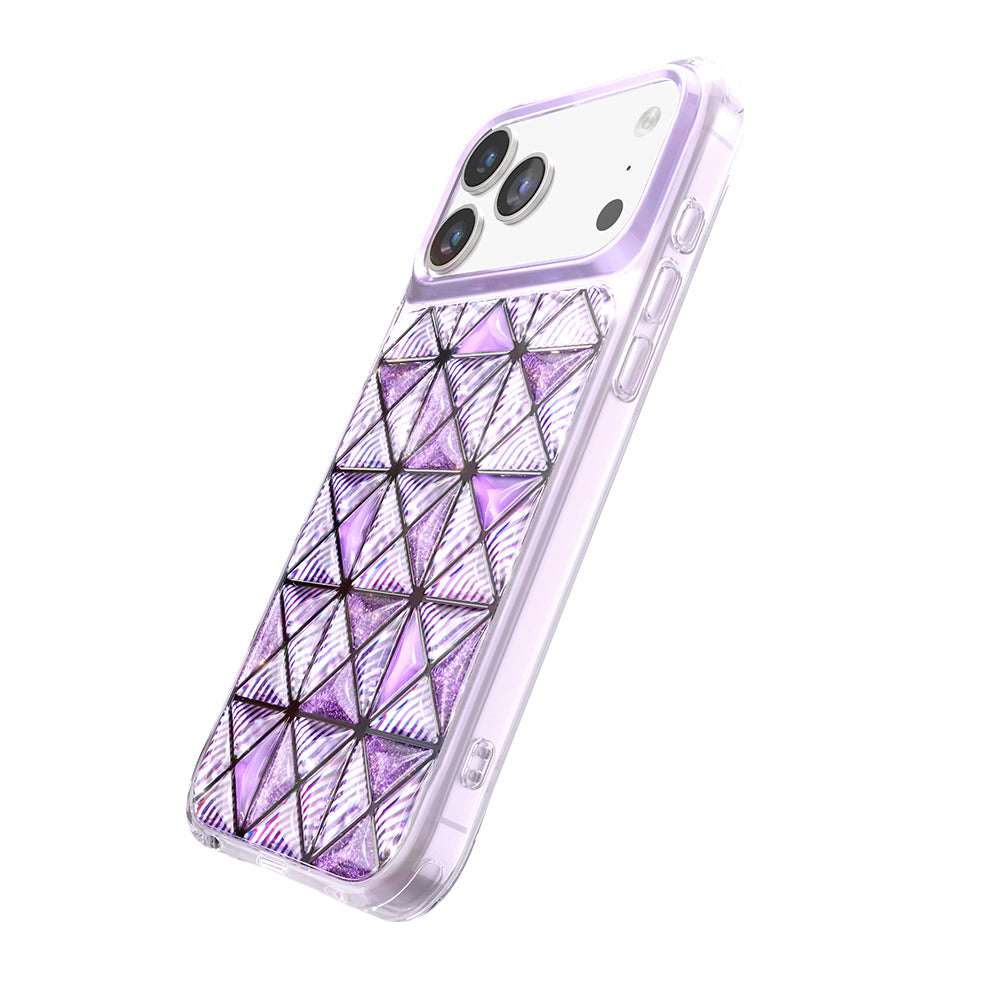 Apple iPhone 18 Pro Max Kılıf 3D Buz Blok Desenli Zore Paris Kairo TPU Kapak Mor