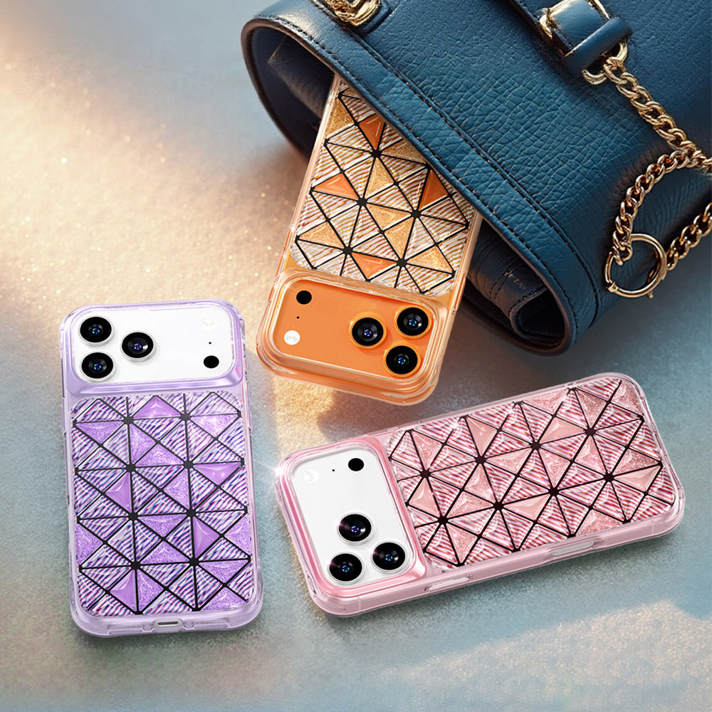 Apple iPhone 18 Pro Max Kılıf 3D Buz Blok Desenli Zore Paris Kairo TPU Kapak Turuncu