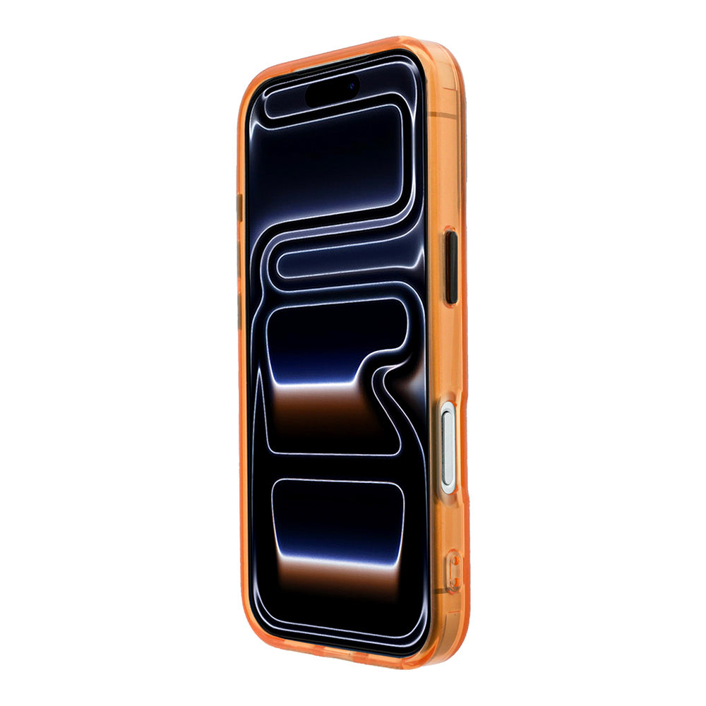 Apple iPhone 18 Pro Max Kılıf BMW Orjinal Lisanslı M-safe Şarj Özellikli Metal Buton Tasarımlı Buzlu IML Baskılı Kapak Turuncu