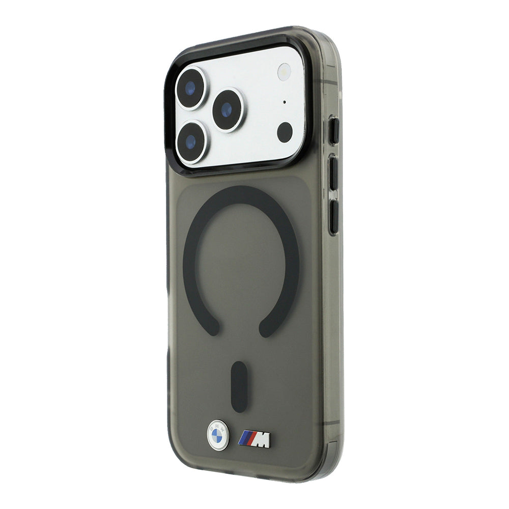 Apple iPhone 18 Pro Max Kılıf BMW Orjinal Lisanslı M-safe Şarj Özellikli Metal Buton Tasarımlı Buzlu IML Baskılı Kapak Siyah